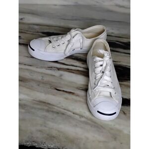 Converse Jack Purcell Unisex Women 6.5 Men 5 White Smile Toe Cap Limited